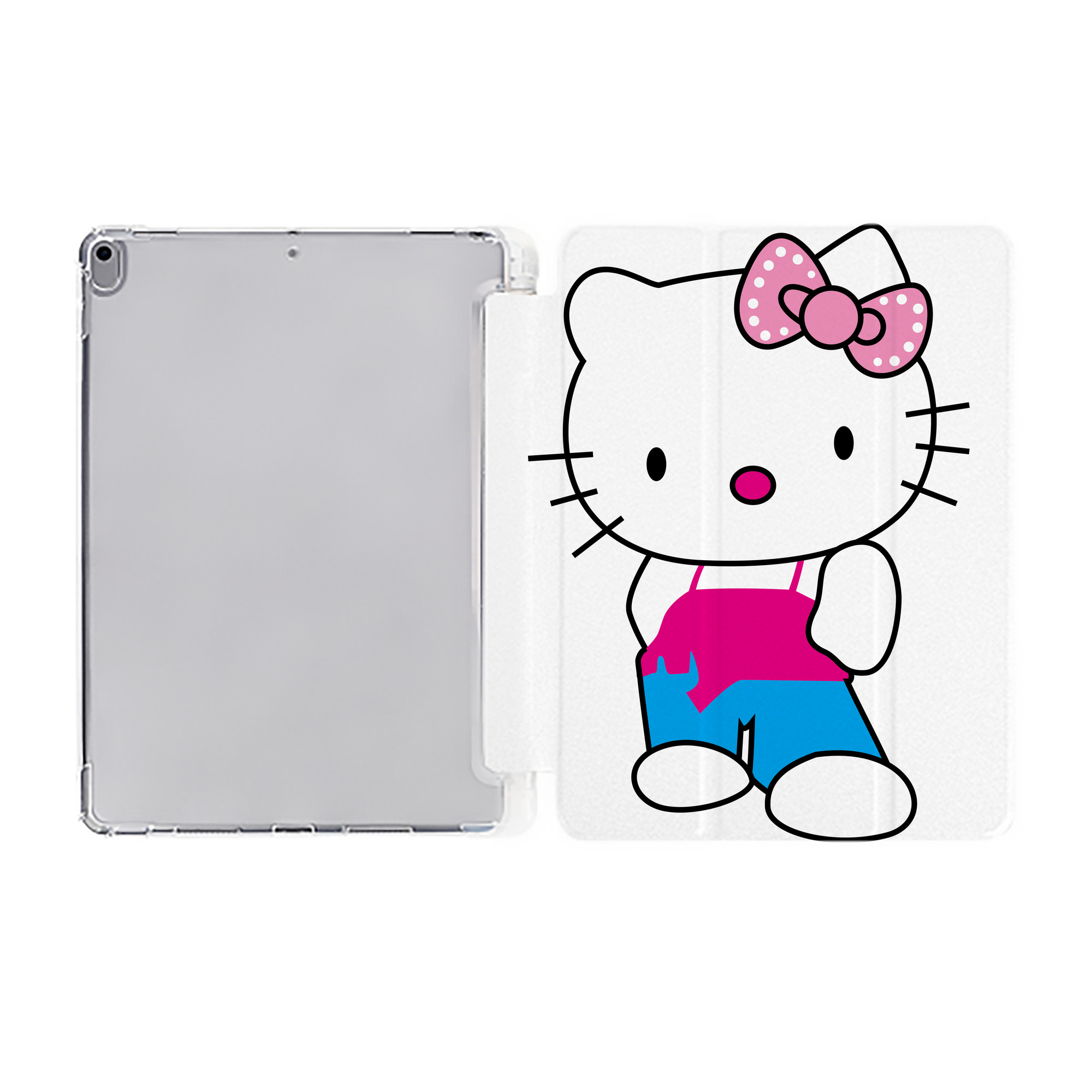 （画像用） Hello Kitty ハローキティ IPad ケース ペン収納付き 三つ折りスタンド PUレザー×シリコン 対応機種9.5/10.5/10.9インチ